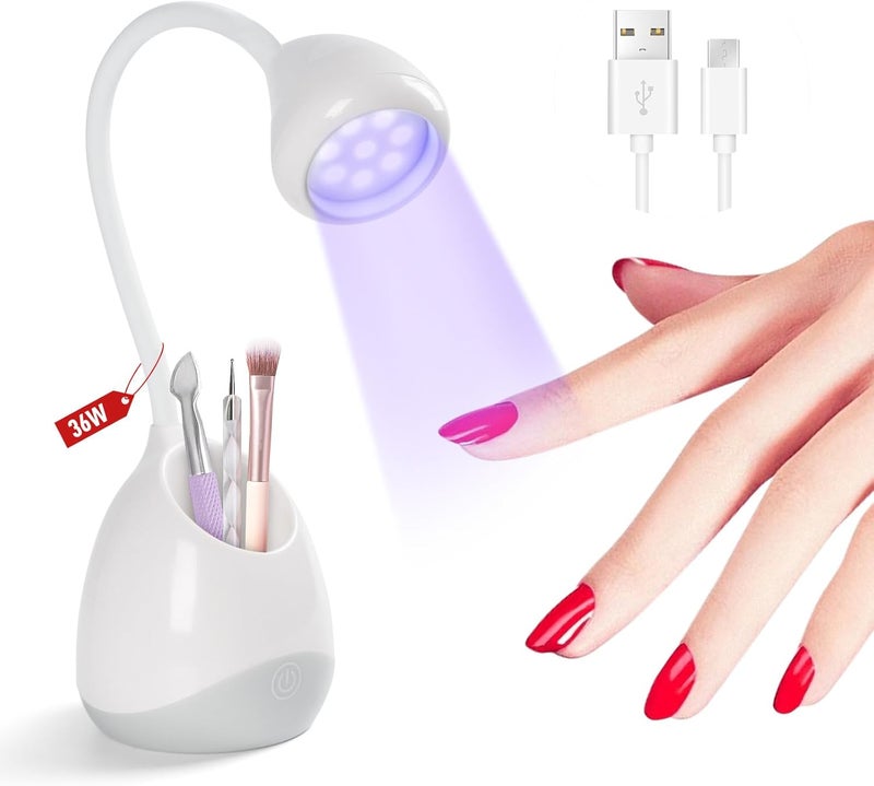 Cost effective upgraded craftsmanship Saviland Rechargeable Nail Led Lamp - 36W Mini U V Light for Gel Nails with Nail Brush Holder Gels Nail Lamp and Flash Cure Light for Nails Portable U V Lamp for Resin Curing for Home DIY Nail Salon Global standard processed material - Image 1