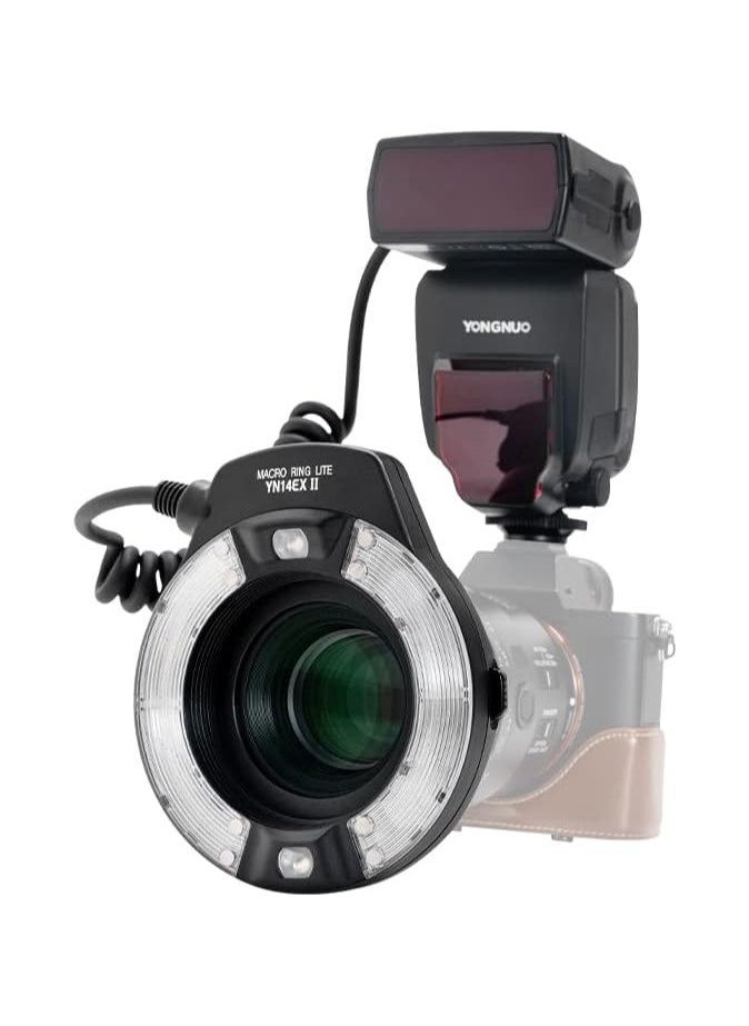 YONGNUO YONGNUO YN14EX II S Macro Ring Flash for Sony Cameras – TTL, 8-Level Brightness, Adapter Rings (49-72mm), LCD Display, LED Focus Assist, Ideal for Macro & Close-Up Photography  - Image 1