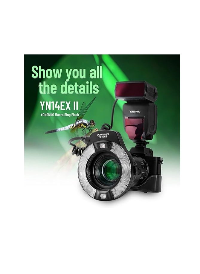 YONGNUO YONGNUO YN14EX II S Macro Ring Flash for Sony Cameras – TTL, 8-Level Brightness, Adapter Rings (49-72mm), LCD Display, LED Focus Assist, Ideal for Macro & Close-Up Photography  - Image 4