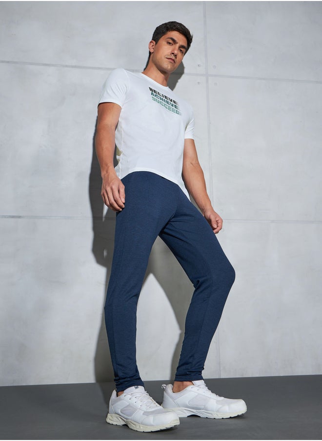 Technosport Slogan Print 4-Way Stretch Slim Fit T-Shirt  - Image 5