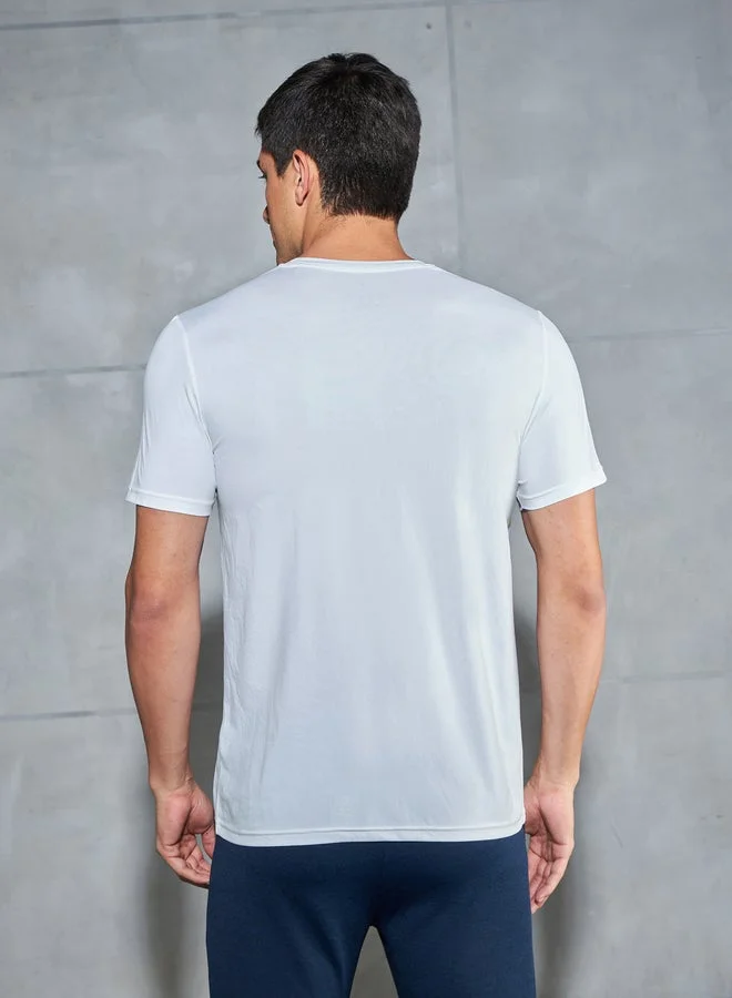 Technosport Slogan Print 4-Way Stretch Slim Fit T-Shirt