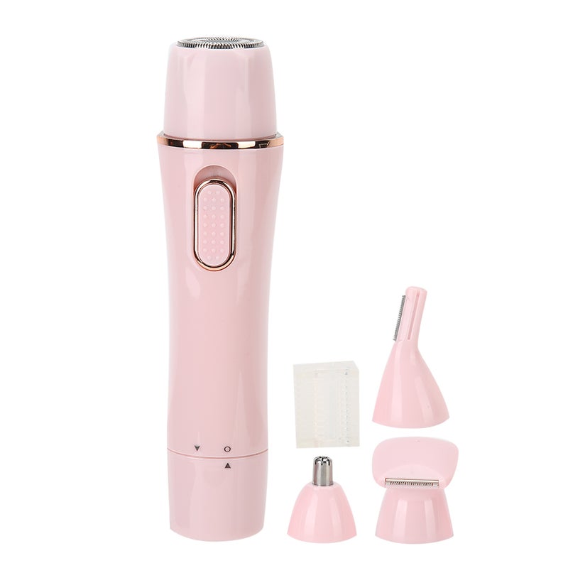 4 in 1 Electric Hair Shaver Epilator Portable Eyebrow Nose Hair Trimmer Pink (USB Charging) - Image 3