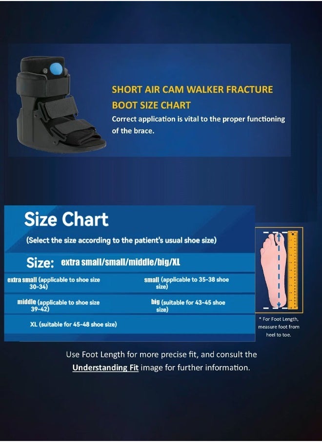 Arabest - Short Air Cam Walker Fracture Boot,Walking Boot Fracture Boot for Broken Foot,Air Walking Boot Fracture Boot Short Walker Protective Boot Sprained Ankle - Image 1
