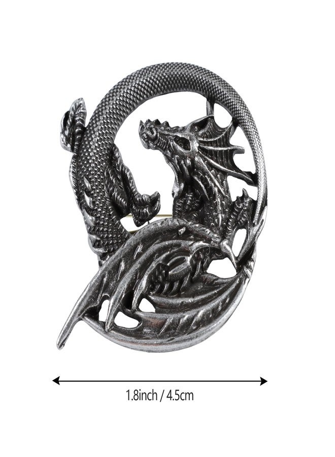 Kexinglu Vintage Gothic Dragon Brooch Pin, 3D Metal Dragon Style Jewelry Pin, Clothing Accessory for Men - Image 3