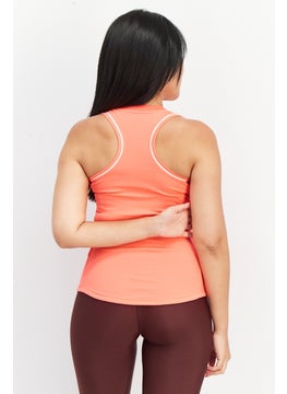 Asics Women Sportswear Fit Round Neck Sleeveless Brand Logo Top, Hibiscus  - Image 3