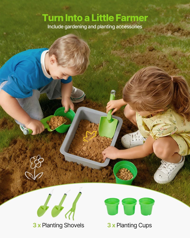 VEVOR Mud Kitchen, Outdoor Mud Kitchen for Kids, Wood Outdoor Play Kitchens with Stoves, Tank, Sink, Planting Shovels, Spatulas, Box, Cookware Pots and Accessories, Wooden Play Kitchens for Home, Lawn - Image 5