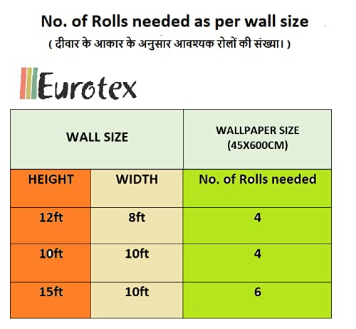 Eurotex Peel and Stick Wallpaper, Self Adhesive DIY Wall Sticker for Bedroom Hall Living Room Kitchen Home & Office, PVC Coated & Waterproof Surface Scratch Resistant – 45 x 600cm - Image 3