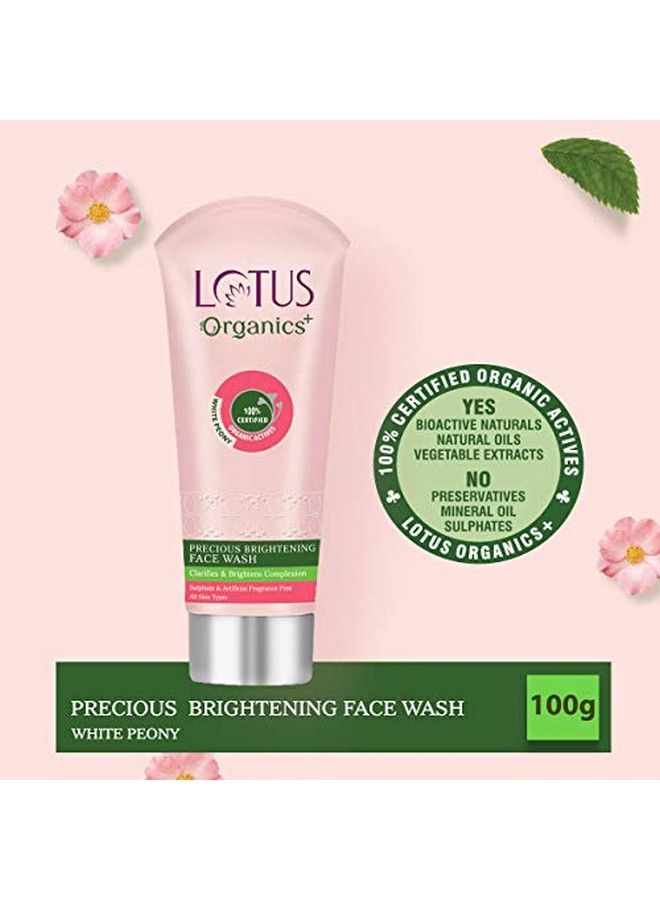 Lotus Organics+ Precious Brightening Face Wash ; For Skin Hydration & Brightening ; Chemical Free & Organic ; 100G  - Image 5