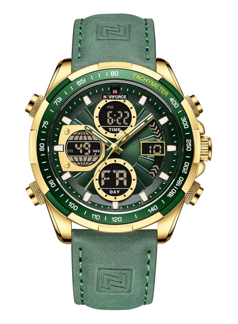 NAVIFORCE NAVIFORCE Men's Military Digital Watches Analog Quartz Waterproof Watch Sport Multifunctional Leather Chronograph Wristwatch NF9197L  - Image 1