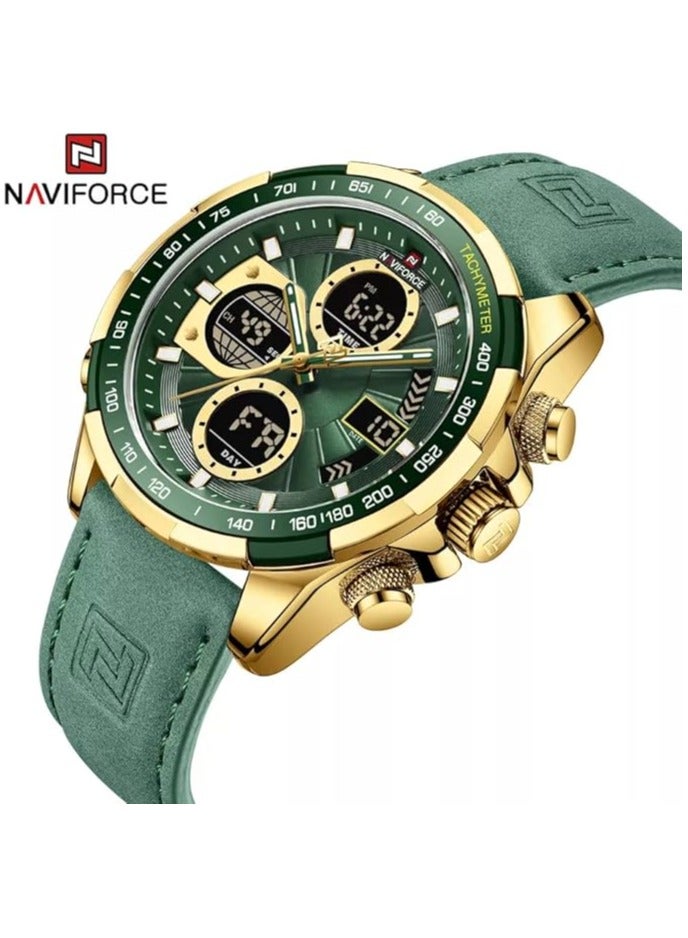 NAVIFORCE NAVIFORCE Men's Military Digital Watches Analog Quartz Waterproof Watch Sport Multifunctional Leather Chronograph Wristwatch NF9197L  - Image 2
