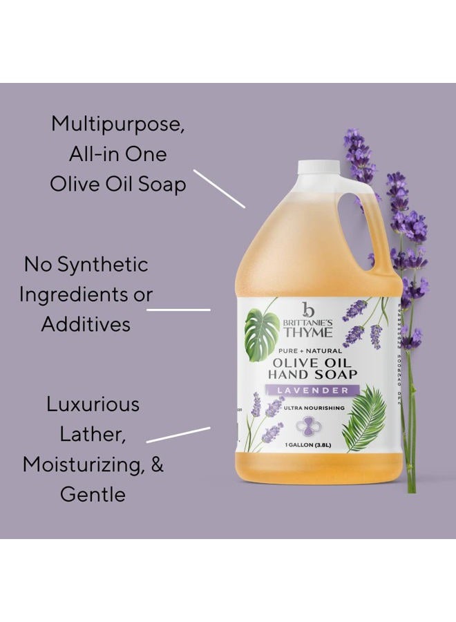 Brittanie's Thyme Brittanie's Pure Organic Castile Liquid Olive Oil Soap Refill | Face, Body Wash, Dishes, Pets & Laundry | Vegan & Gluten Free Non-GMO (Lavender 1 Gallon) - Image 4