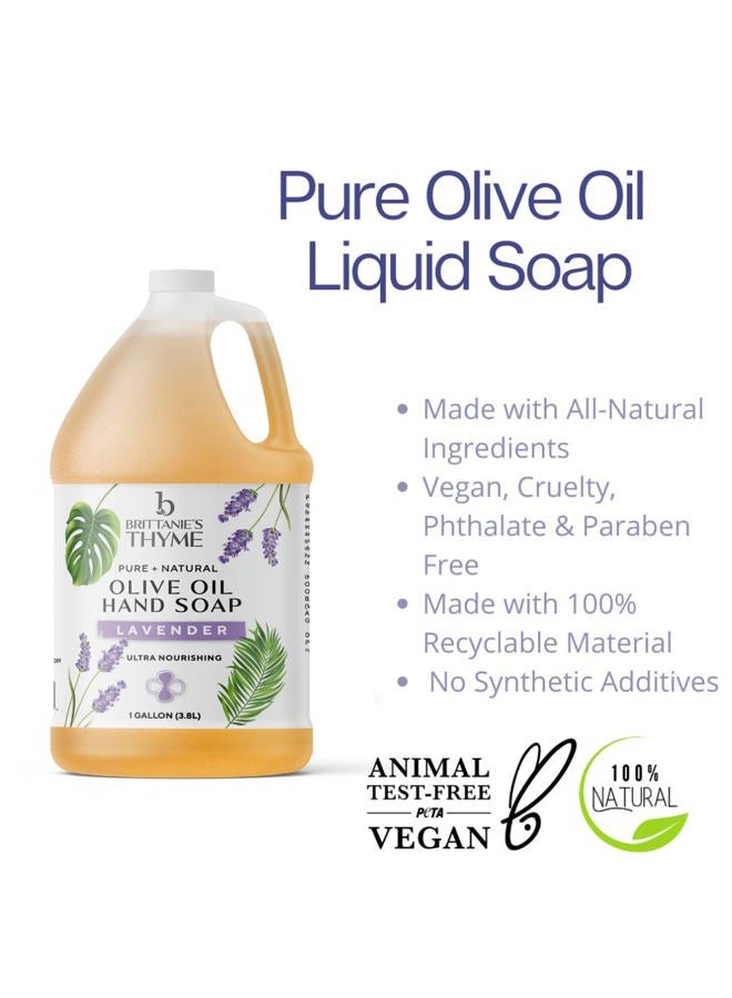 Brittanie's Thyme Brittanie's Pure Organic Castile Liquid Olive Oil Soap Refill | Face, Body Wash, Dishes, Pets & Laundry | Vegan & Gluten Free Non-GMO (Lavender 1 Gallon) - Image 3