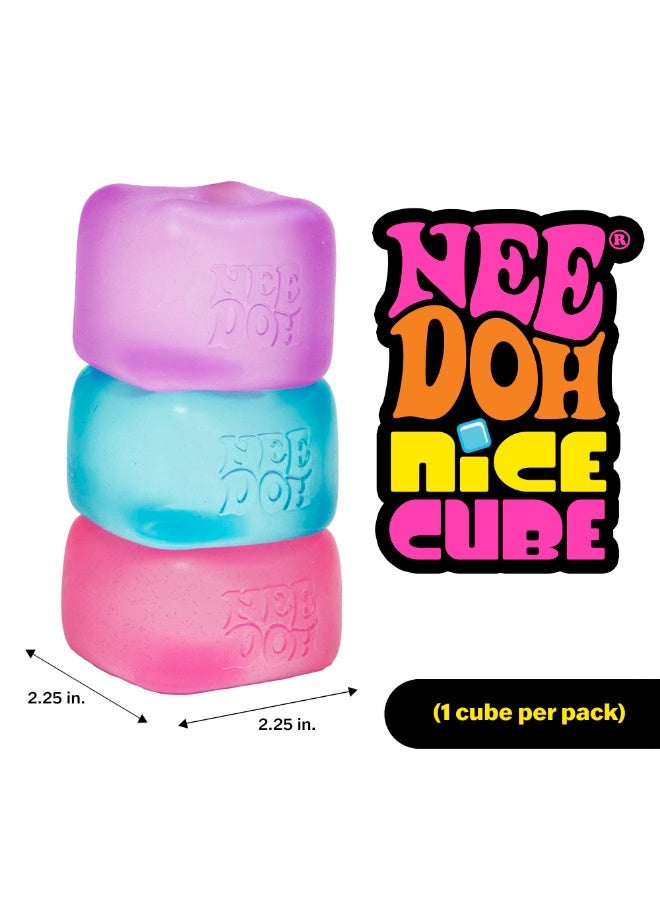 Schylling NeeDoh Nice Cube -Sensory Squeeze Toy with Super Solid Squish - 2.25" Cube (Blue) - Image 4