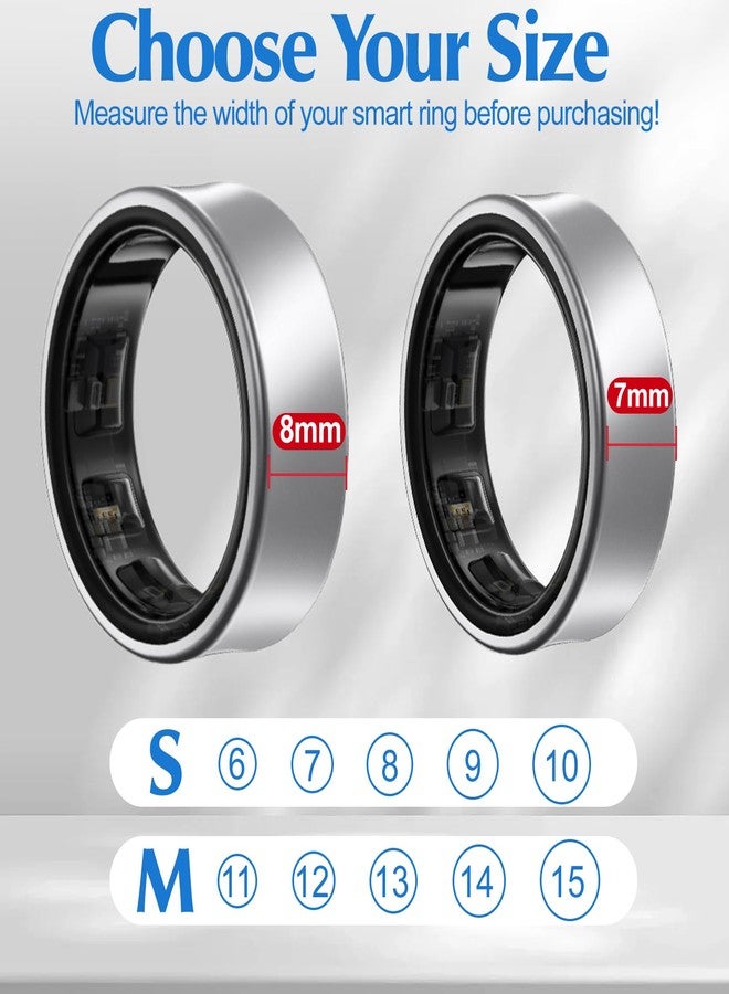Hexasider 6 Pack Smart Ring Cover Fits 7mm and 8mm Ring Smart, Anti-Scratch Silicone Case for Working Out Gym Smart Rings Protector for Women Men (S+8mm) - Image 2