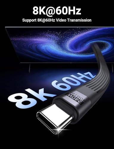 VAFOTON PD 240W Short USB C Cable/USB 4.0 USB C Short Cable/40Gbps Data Transfer, 8K 60Hz Video Display, Thunderbolt 3/4 for 1Phone16/15, Ma-Book/1Pad Series, Samsung Galaxy, Android Auto, VR - Image 3