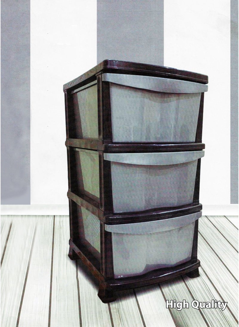 Home Ezz Plastic Storage Unit with 3 Grey Drawers and Black Frame – Perfect for Neatly Organizing Household and Office Items in a Stylish, Modern Look - Image 3
