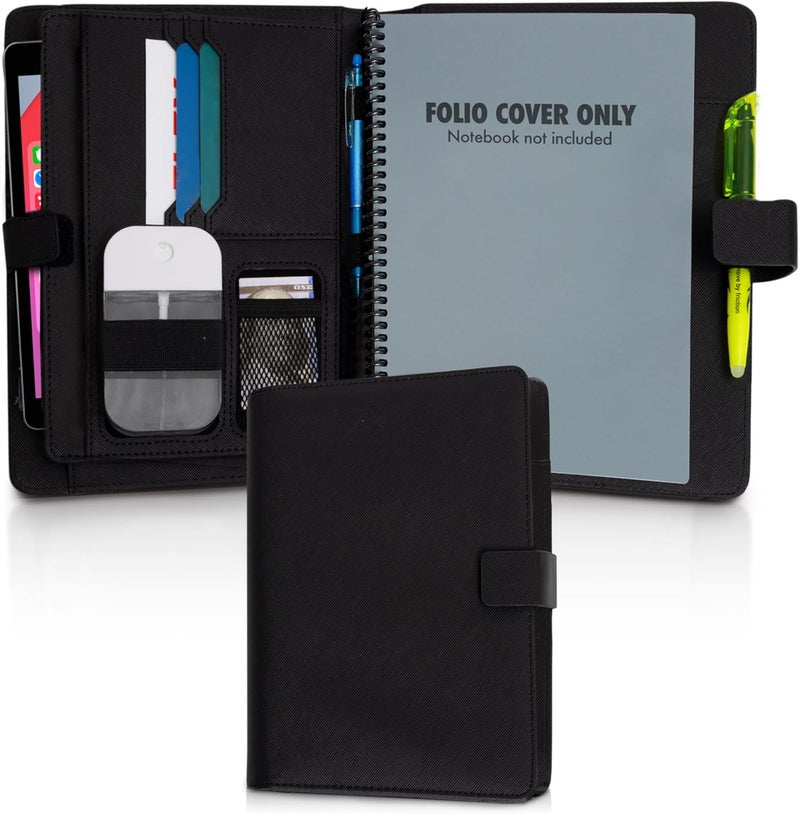 Trailblaze Premium Folio Cover Compatible with Rocketbook Everlast, Wave, Fusion, Panda, Smart Reusable Notebook - Executive Size A5 Portfolio Organizer Multiple Pockets & Sections Fits 6 x 8.8" Smart Notebook - Image 1