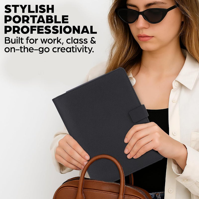 Trailblaze Premium Folio Cover Compatible with Rocketbook Everlast, Wave, Fusion, Panda, Smart Reusable Notebook - Executive Size A5 Portfolio Organizer Multiple Pockets & Sections Fits 6 x 8.8" Smart Notebook - Image 2