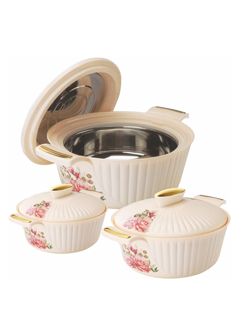 Nayasa Hotpot Casserole Medusa Hotpot, Food Warmer, Stainless Steel Insulated Hot Pot with Assorted colors - Medusa (3 Pc Set 2.5,3.5,5.0L) - Image 1