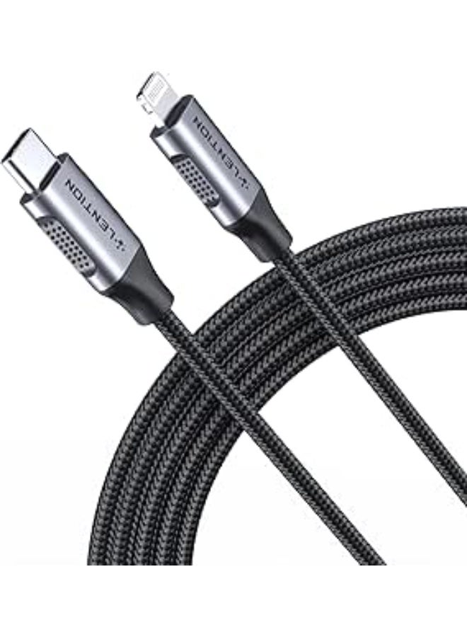 Lention USB-C to Lightening Charging Cable 6ft(2M) & Stable Driver Certified iPhone 14 Pro Charger Cord Compatible with iPhone 14/14 Plus/14 Pro/14 Pro Max/13/12/11/X/XS/XR/8/SE, iPad 8th-(CLA-Grey) - Image 1