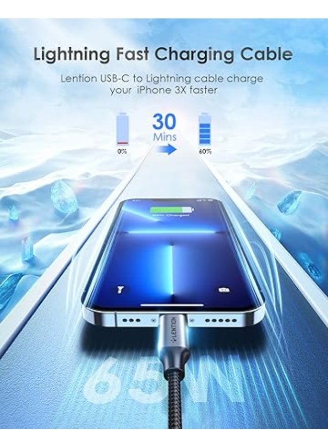 Lention USB-C to Lightening Charging Cable 6ft(2M) & Stable Driver Certified iPhone 14 Pro Charger Cord Compatible with iPhone 14/14 Plus/14 Pro/14 Pro Max/13/12/11/X/XS/XR/8/SE, iPad 8th-(CLA-Grey) - Image 5