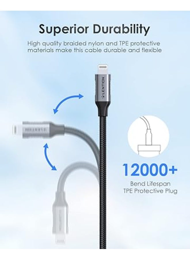Lention USB-C to Lightening Charging Cable 6ft(2M) & Stable Driver Certified iPhone 14 Pro Charger Cord Compatible with iPhone 14/14 Plus/14 Pro/14 Pro Max/13/12/11/X/XS/XR/8/SE, iPad 8th-(CLA-Grey) - Image 4