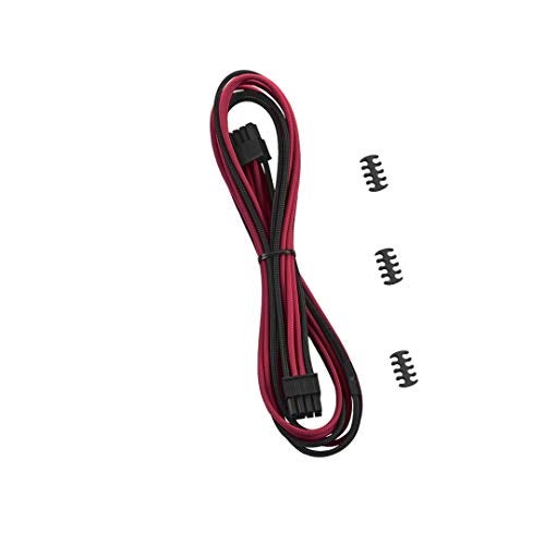 CableMod RT-Series Classic ModMesh Sleeved 8-pin PCI-e Cable for ASUS/Seasonic/Phanteks Revolt (Black + Red, 60cm) - Image 1