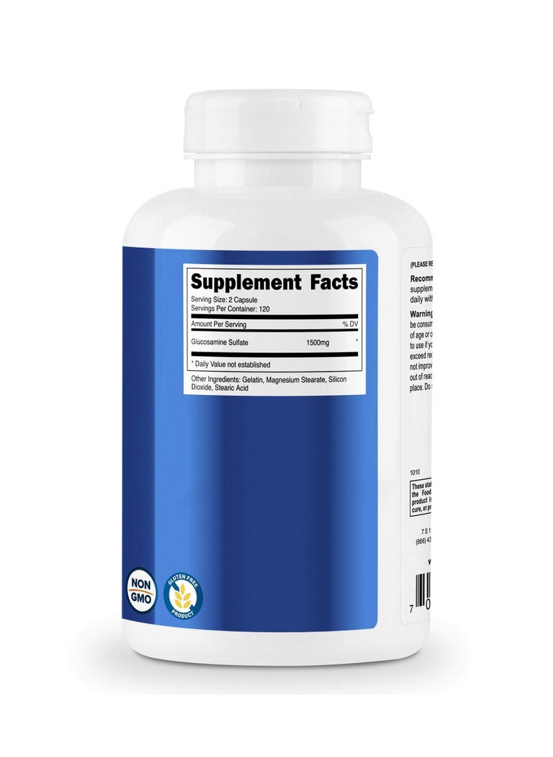 Nutricost - Glucosamine Sulfate, 1500 MG Glucosamine Sulfate KCI Per Serving| 240 Capsules | 120 SERVINGS - Image 1