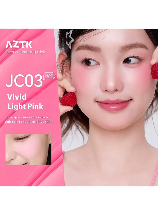 AZTK Jello Color Liquid Blush, Jelly Color Liquids Blushes With Sponge Head, Matte Nude Makeup Blusher Cream, Lasting, Lightweight, All-day Moisturizing And Smooth, Self-Contained Brush, Portable Makeup (JC03) - Image 3