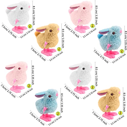 Cotiny 20 Pack Easter Wind Up Bunny Toys Jumping Plush Rabbits Hopping Bunny for Easter Egg Hunt Easter Basket Filler Party Favors - Image 5