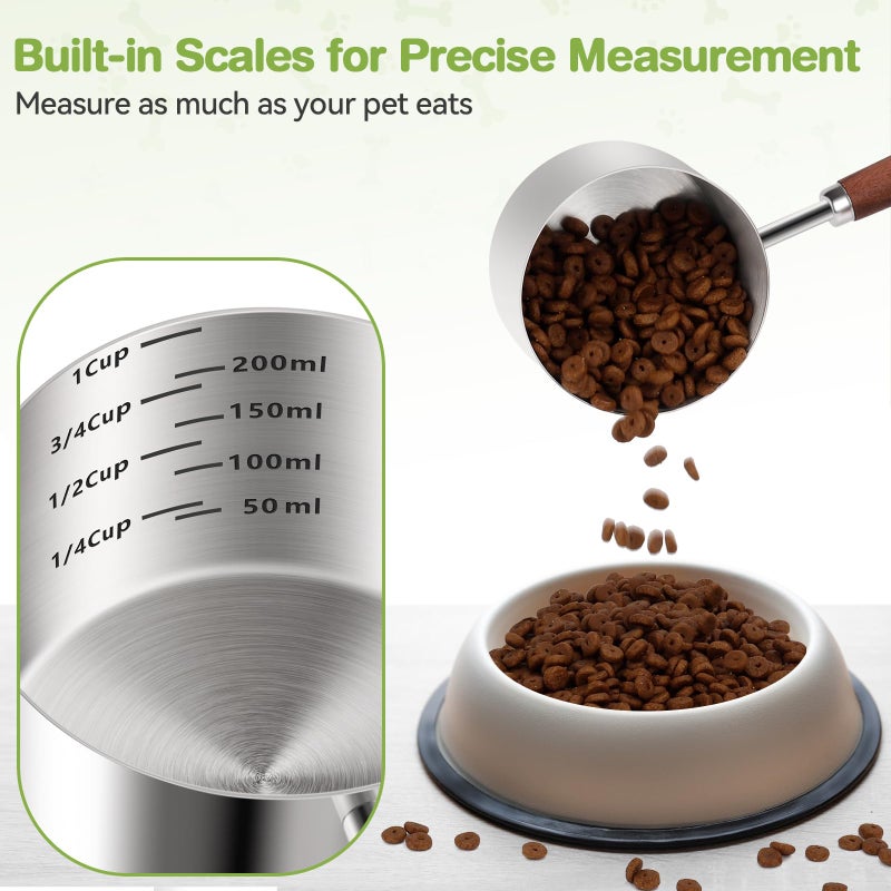 FAFAFLYER Dog-Cat Food-Scoop Measuring-Cup - 304 stainless steel material.1-Cup capacity. Precision scale measurements - Image 3