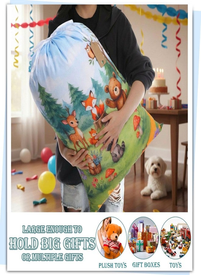 Capoda 2 Pcs Safari Animals Drawstring Bags 20 x 28 Inch Extra Large Bags Reusable Fabric Jungle Gift Pouches for Jungle Birthday Baby Shower Gender Reveal Gift Wrapping Supplies Decor - Image 3