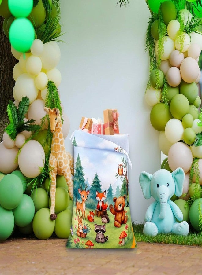 Capoda 2 Pcs Safari Animals Drawstring Bags 20 x 28 Inch Extra Large Bags Reusable Fabric Jungle Gift Pouches for Jungle Birthday Baby Shower Gender Reveal Gift Wrapping Supplies Decor - Image 4