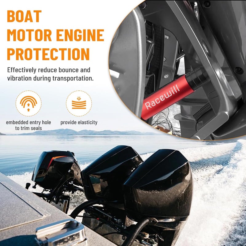 Racewill 2PCS Boat Transom Saver, Outboard Wedge Motor Support for 3-Ram Hydraulic Systems - Image 3