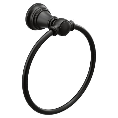Moen YB8486BL Weymouth Bathroom Hand Towel Ring Matte Black - Image 1