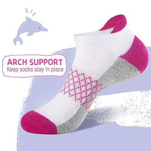 Comfoex 12 Pairs Girls Socks Ankle Athletic 4-6 8-10 6-8 Years Old Short Socks With Cushioned Sole - Image 4