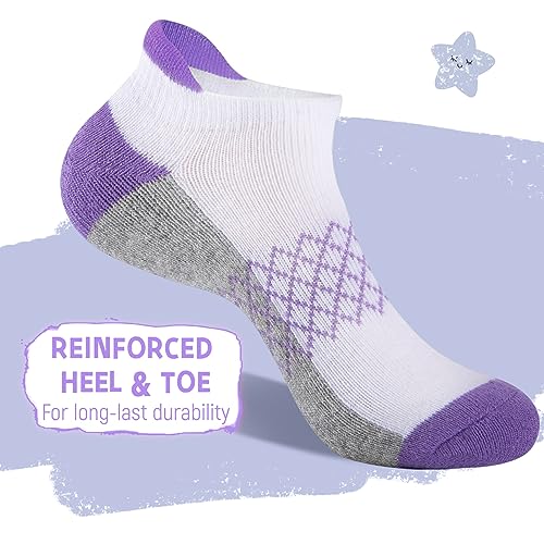 Comfoex 12 Pairs Girls Socks Ankle Athletic 4-6 8-10 6-8 Years Old Short Socks With Cushioned Sole - Image 5