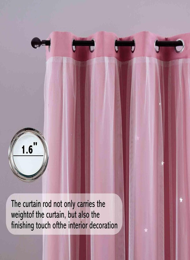 Anytime Star Cut-Out Blackout Curtains for Bedroom 2 Panels,2-Layers Mix Design of Fabric & Tulle,Pretty Pure Color Window Curtain for Kids Room(W52 x L84,Pink) - Image 3