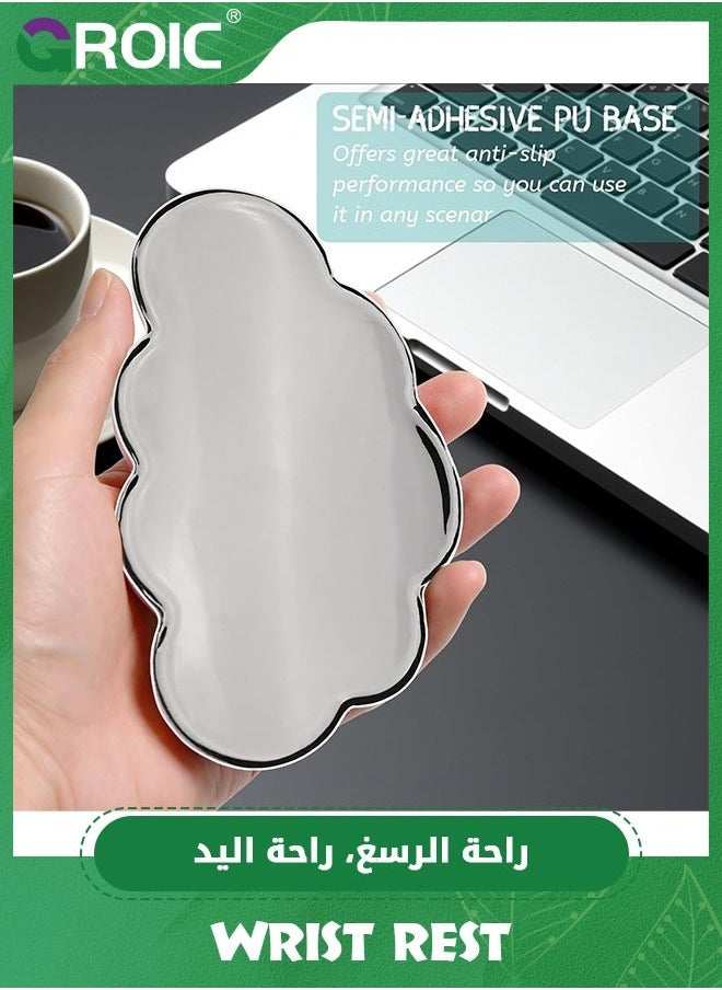 GROIC 2 Pack Cloud Wrist Rest for Mouse, High Density White Green Memory Foam Pad with Non-Slip Base Ergonomic Soft PU Leather Pain Relief Mouse Support Office, Computer, Laptop  - Image 5