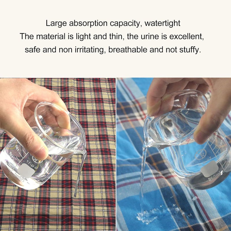 cheekyglo Incontinence Bed Pads, Washable Reusable Plaid Underpads for Adults Toddlers, Nursing Home Hospital(90 * 150) - Image 5