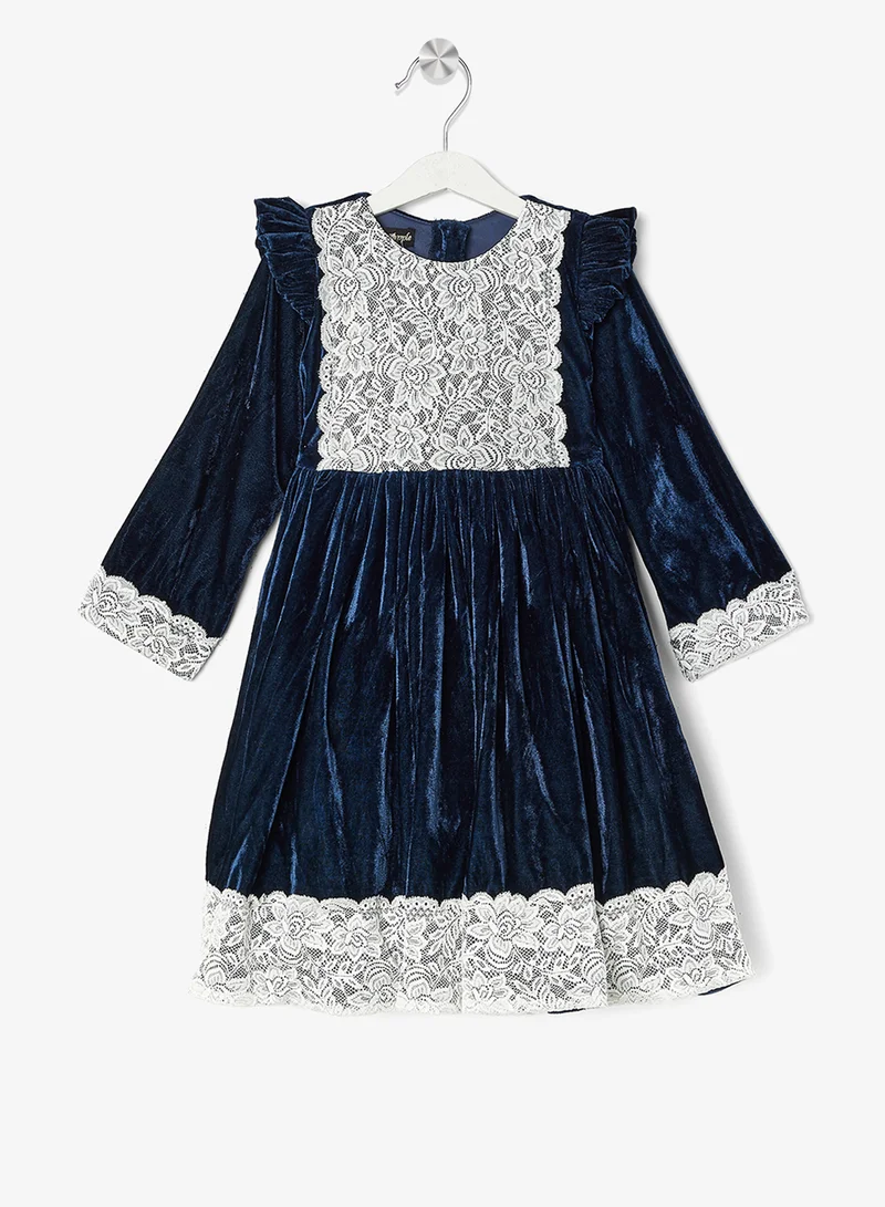 Little Golden Apple Lace Trimmed Dress