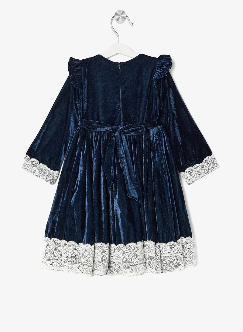 Little Golden Apple Lace Trimmed Dress