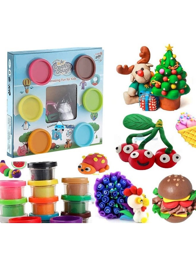 FunBlast Creative Dough Including 6 Different Colors, Non-Toxic Sand, Activity Creative Clay Toys with Moulds (6 Pcs; 30 Gm) Multicolor - Image 1