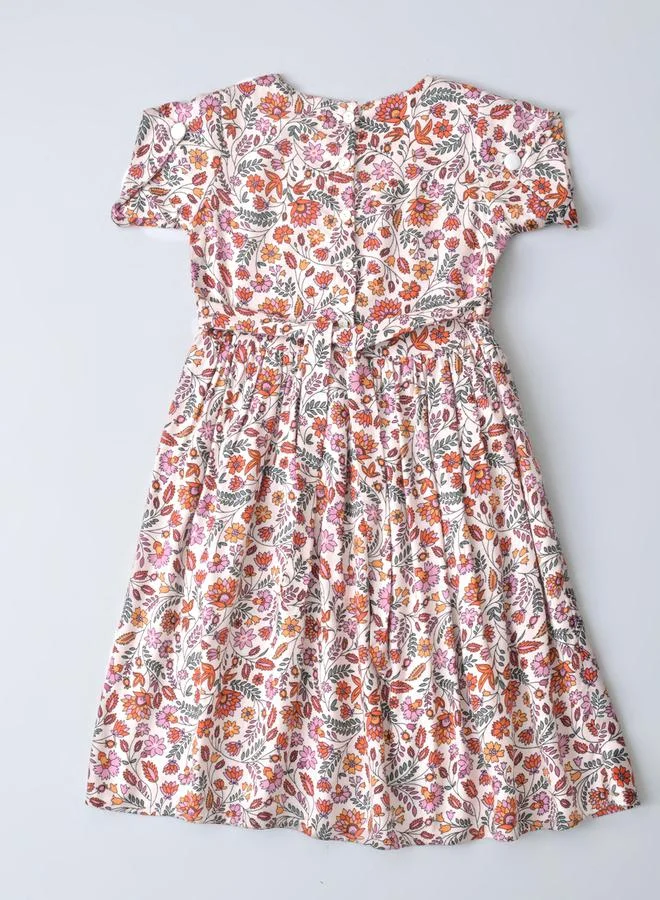BELLA MODA BELLA MODA All-Over Print Square Neck Fit and Flare Dress