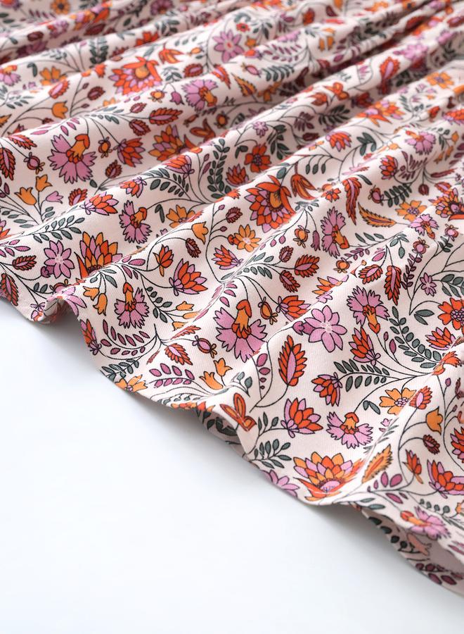 بيلا مودا فستان بقصة واسعة وطبعة شاملة بياقة مربعة من ستايلي - Image 5