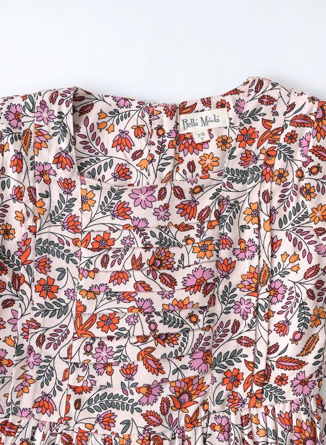 بيلا مودا فستان بقصة واسعة وطبعة شاملة بياقة مربعة من ستايلي - Image 4