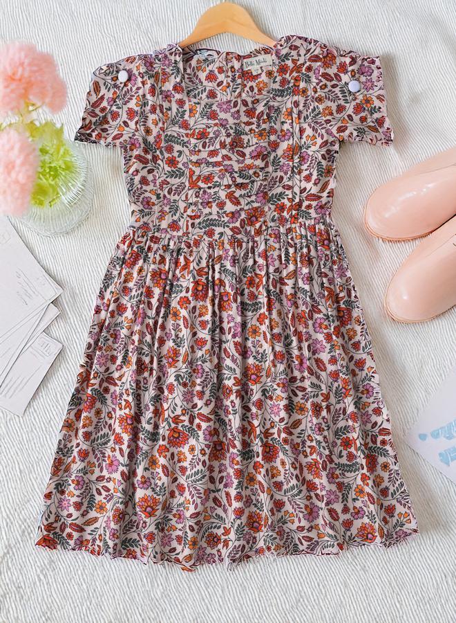 بيلا مودا فستان بقصة واسعة وطبعة شاملة بياقة مربعة من ستايلي - Image 1