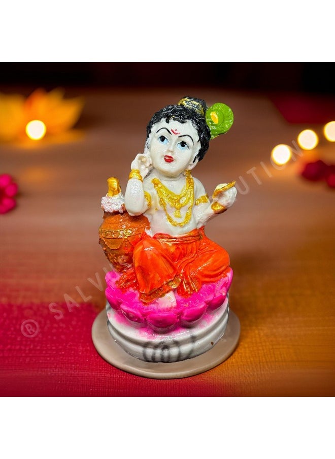 Salvus App SOLUTIONS Salvus APP SOLUTIONS Sacred Serenity: Divine Idol of Krishna - Elevate Your Space with Spiritual Grace (Multicolor_4x6 Inch)  - Image 1