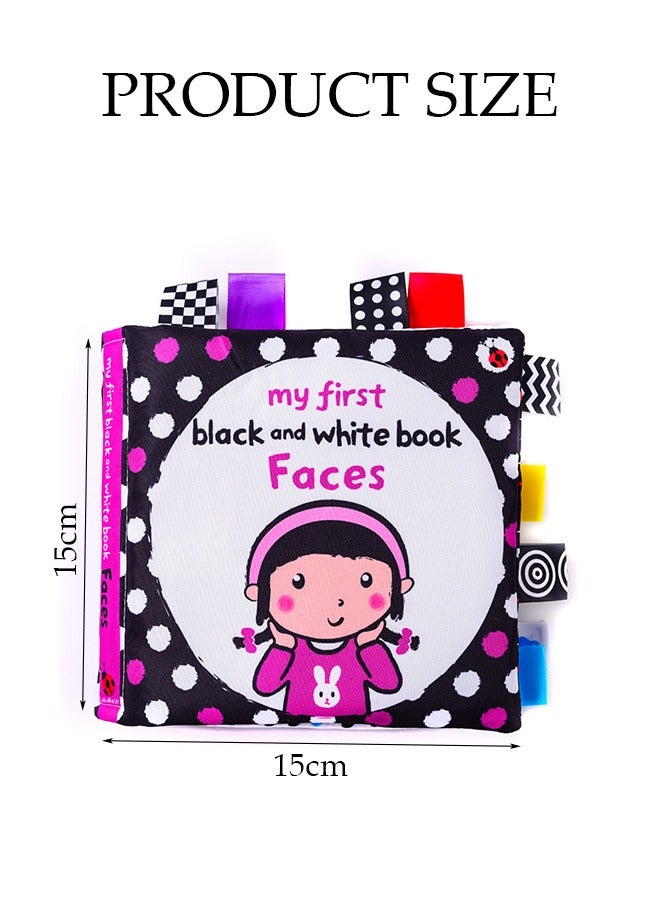 Loquat 2pcs Baby Early Education Books,High Contrast Black and White Interactive Crinkle Soft Book Bundle for Infant Baby First Cloth Book Set Soft Activity  - Image 3