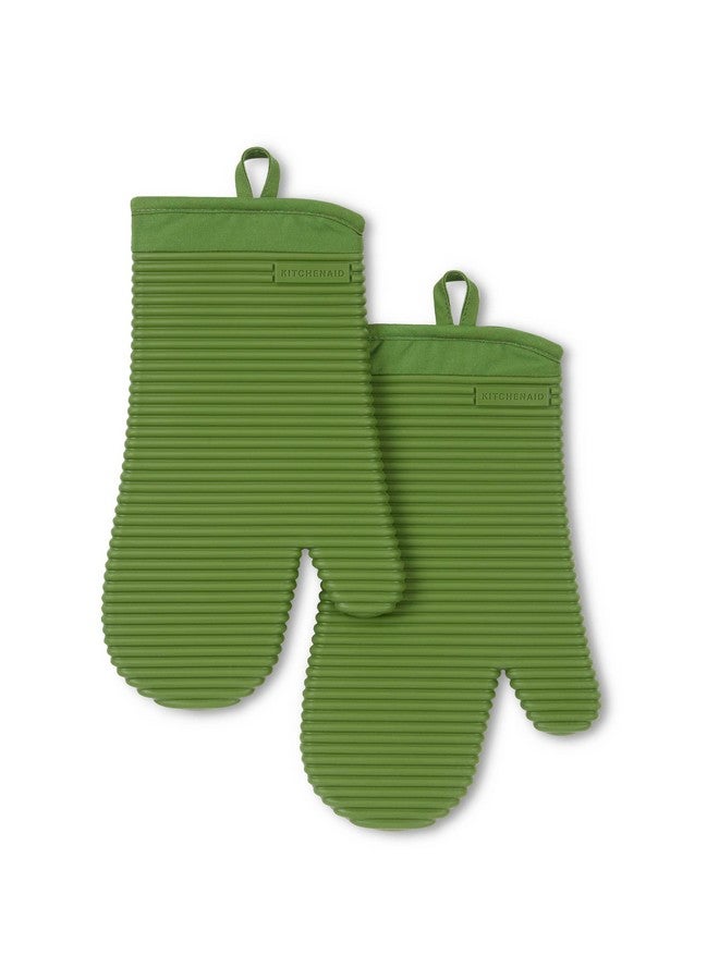 KitchenAid KitchenAid Ribbed Soft Silicone Oven Mitt 2-Pack Set, Mathca, 7.5"x13"  - Image 1